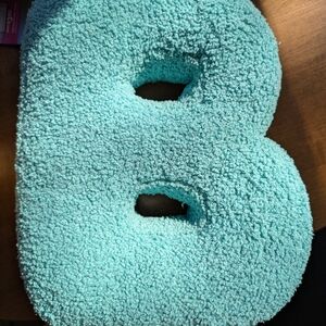 Plush Turquoise Letter B Pillow
